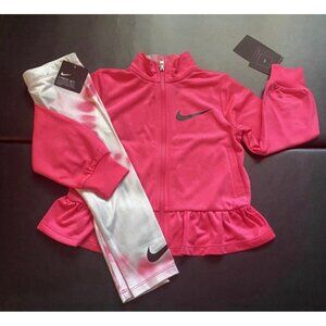 NWT Nike Tie Dye Leggings & Peplum Track Jacket Set Girls Size 2T